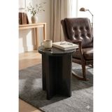 SIRÉ Studio Siyah Mermer Yan Sehpa 47 cm | Minimal Modern Tasarım | Dekoratif Orta Sehpa | Komodin