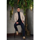 SİR YÜNLÜ MONO YAKA KAŞMİR ÇİFT YIRTMAÇ 6 DROP KIŞLIK ERKEK TEK CEKET SR67502 KREM 46-6 Drop