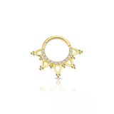 Sıra Taşlı Top Top Altın Helix Piercing