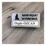 Sıradışı Reklam Yaka Kartı Isimlik Özel Logo Baskılı 5 Adet - SİLVER - MIKNATISLI