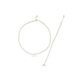 Sıralı İnci Kolye Bileklik İkili Set (Rose)