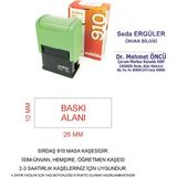 Sırdaş 910 Isim Ünvan Kaşesi - Yeşil Makina - Siyah Mürekkep