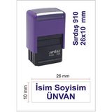 Sırdaş 910 Mavi Mürekkep İsim Ünvan Kaşesi 10x26 mm Renkli Baskı Alanı ile Kullanıma Uygun