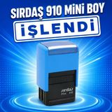 Sırdaş 910 Otomatik Kaşe Mini Boy İşlendi Kaşesi Mavi Kasa Mavi Baskı