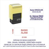 Sırdaş 910 Sarı Renk İsim Ünvan Kaşesi 10 mm Baskı Alanı 26 mm Kullanıma Hazır