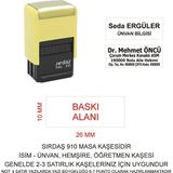 Sırdaş 910 Sarı Renk İsim Ünvan Kaşesi 26x10 mm - Siyah Mürekkep ile Kullanıma Hazır