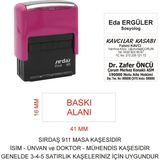 Sırdaş 911 Isim Ünvan Kaşesi - Pembe Makina - Siyah Mürekkep