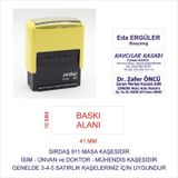 Sırdaş 911 Isim Ünvan Kaşesi - Sarı Makina - Mavi Mürekkep
