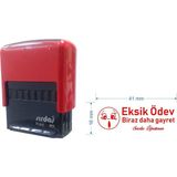 Sırdaş 911 Kişiye Özel Emojili Öğretmen Kaşesi Kırmızı 41x16 mm Otomatik Kaşe