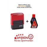 Sırdaş Aferin Kaşesi Özel +Yedek 30 Cc Mürekkep ( 911 Model-Kırmızı Keçeli)