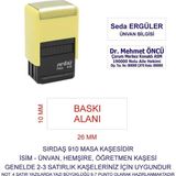 Sırdaş İsim Ünvan Kaşesi 910 Sarı Makina - Mavi Mürekkep