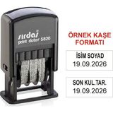 Sırdaş Kaşeciniz 5820 Isimli - Son Kullanma Tarihli Kaşe