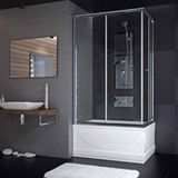 Sırduş 105x80 Sır-lüks Düz Küvet Üstü Duşakabin Slk-11 Krom