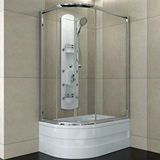 Sırduş 120x80 Sır-lüks Asimetrik Mini Küvet Üstü Duşakabin Sağ Krom