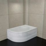 Sırduş 120X90X44 Asimetrik Sağ Oturmalı Mini Küvet, Beyaz - 90x120x45 cm
