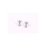 Sirena Accessories Üç Yapraklı Sallantılı Zirkon Taşlı Gümüş Kaplama Tragus Piercing