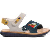 Şirin Bebe Ayakmod Şng 1540-F Lacivert Nubuk-Sarı-Krem Erkek Çocuk Sandalet - Lacivert - Sarı
