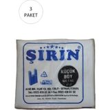 Şirin Beyaz Kalın Atlet Poşet Küçük Boy 25X45 cm 1 kg 3 Paket (Takriben 330 Adet) - 25 x 45 cm