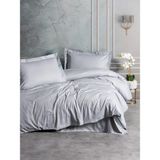 Şirin Eşyalarım Elegant Stripe Saten Çift Kişilik Nevresim Takımı Gri - Standart - Axel