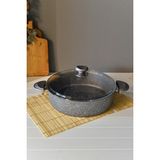 Şirin Eşyalarım Oms Granit Basık Tencere 32 cm - Siyah - 100 cm