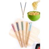 Şirin Home Bambu 5 Çift Yemek Çubuğu Seti - Ahşap