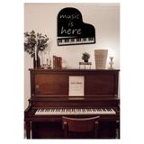 Şirin Lazer Music İs Here Piano Ahşam Mdf Duvar Dekoru 40 Cm