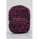 Şirin Yün Konfeti Örgü Ipi 50 Gram 65 Metre %90 Kağıt %10 Polyester Siyah Fuşya - Siyah - Pembe