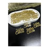 şirinbabatölyesi pleksi etiket vektörel isim 1 mm arkası yapışkanlı gold ve gümüş ( 25 adet ) 4 cm