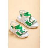 Şirinbebe Şiringenç Kelebek Model Yeşil Kız Bebek Çocuk Sandalet