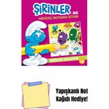 Şirinler ile Hikayeli Boyama Kitabı - Şirinler Salatası + Yapışkanlı Not Kağıdı