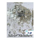 Sirius Hobi Epoksi Reçine Gümüş Sayılar Tırnak Makyaj Chunky Glitter 6 gr Hologramlı Sim 2x3gr Kutulu