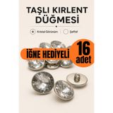 SiriusAnatolia Elmas Taşlı Koltuk Minder Yastık Düğmesi 2 cm 16 Adet - İğne Hediyeli İpli - Elmas