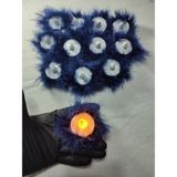 SırmalıHome 12 Adet Lacivert Tüylü Ledli Kına Mumu 10 x 10 cm Çeyiz Kına Geceleri İçin