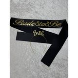 SırmalıHome 2 Parça Gold 'bride To Be' Yazılı Siyah Saten Kemer 'bride' Metal Taç Seti Bekarlığa Veda - Altın - Şeffaf - 0,5 x 9 cm