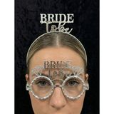 SırmalıHome Bekarlığa Veda Partisi Için 'bride To Be' Yazılı Gelin Tacı ve Gözlüğü Gümüş 2'li Set Nedime Kına - Gri - 0,5 x 9 cm