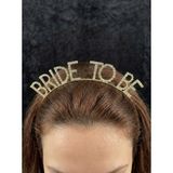 SırmalıHome Bekarlığa Veda Partisi Için 'bride To Be' Yazılı Taş Süslemeli Gold Gelin Tacı Nedime Kına - Altın - Gümüş - 0,5 x 9 cm