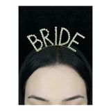 SırmalıHome Bekarlığa Veda Partisi İçin 'Bride' Yazılı Düz Taşlı Gold Gelin Tacı Nedime Kına
