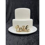 SırmalıHome Bekarlığa Veda Partisi Için 'bride' Yazılı Gold Pasta Önü Süsü Bride To Be Parti Malzemesi - Altın - Gümüş - 0,5 x 9 cm