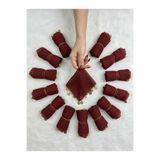 SırmalıHome Düğün Ve Kına Geceleri Için 10'lu Kumaş Halay Mendili Bordo 25x25
