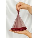 SırmalıHome Kına Geceleri Için Özel Nakışlı Bordo Boncuklu Gelin Halay Mendili Bride Nedime Kıne Gecesi Nişan - 0,5 x 9 cm
