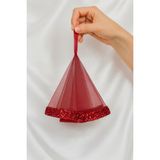 SırmalıHome Kına Geceleri Için Özel Nakışlı Kırmızı Boncuklu Gelin Halay Mendili Bride Nedime Kıne Gecesi - 0,5 x 9 cm