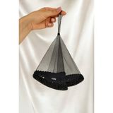 SırmalıHome Kına Geceleri Için Özel Nakışlı Siyah Boncuklu Gelin Halay Mendili Bride Nedime Kıne Gecesi Nişan - 0,5 x 9 cm