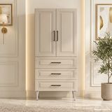 Sirmione Çok Amaçlı Dolap 60 Cm 2 Kapak 3 Çekmece Lake Cappuccino - Çok Amaçlı Kiler Dolabı