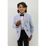 Sırrı Erkek Çocuk Buz Mavi Çift Düğmeli Yazlık Blazer Ceket - 11 Yaş