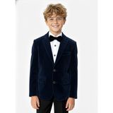 Sırrı Erkek Çocuk Kadife Tek Blazer Ceket - Lacivert - 9 Yaş