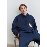 Sırt Baskılı Kapüşonlu Lacivert Sweatshirt 0S10375-89353