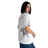 Sırt Baskılı Tasarım Tişört – Panther Graphic, beyaz, m
