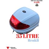 (SIRT DAYAMA PEDİ Dahil)Tien 35 Litre Renkli Açık Gri Motosiklet Çantası