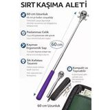 Sırt Kaşıma Aleti,60 cm Teleskopik Uzayabilir Sırt Kaşıyıcı, Paslanmaz Çelik Gövde, Ergonomik Kaymaz Sap, Kafatası Tasarımlı Uzun Erişimli Sırt Kaşıma Aparatı (Mor)