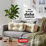 Sırt ve Bel Destek Yastığı Sandalye Koltuk Destek Minderi (Krem)